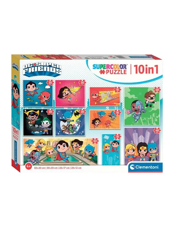 Clementoni Jigsaw Puzzle Super Color 10in1 DC Comics Gulv