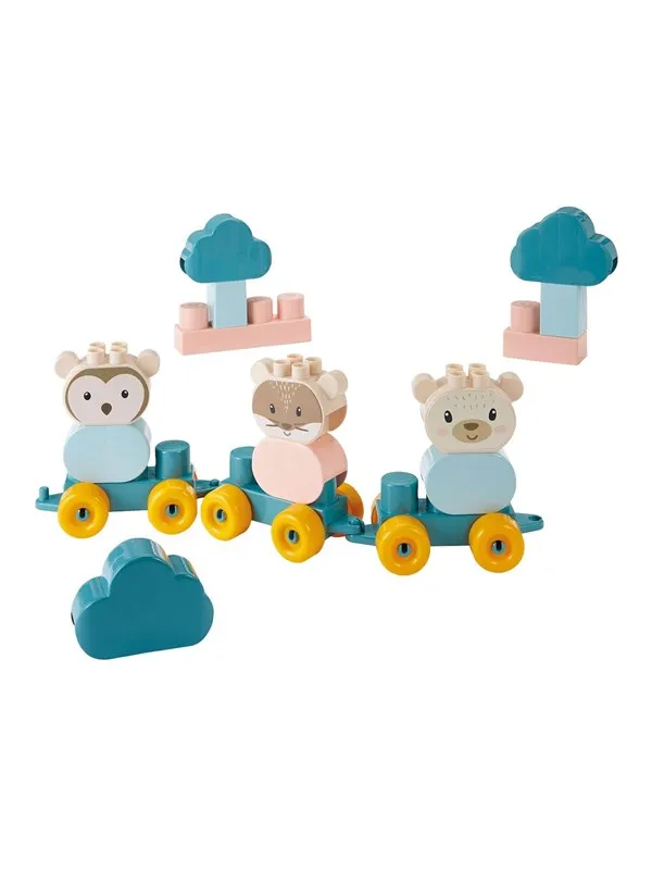 Abrick Animal Train Bear with Building Blocks in Suitcase 28 pcs.