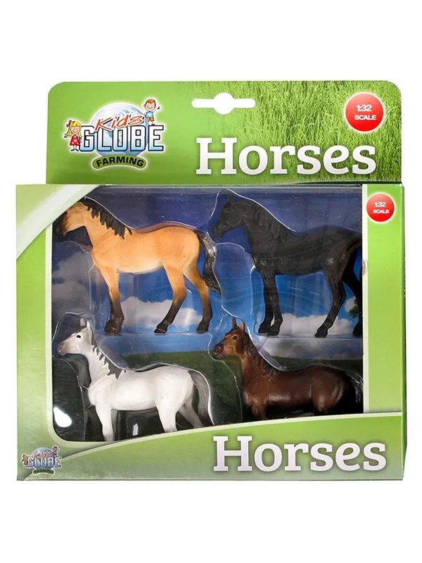 Kids Globe Horses 4pcs. 1:32