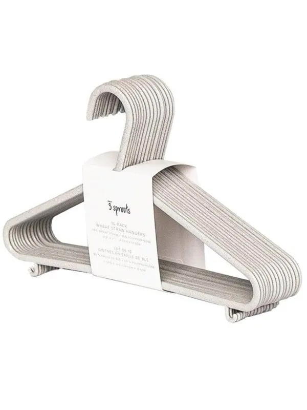 3 Sprouts - Hanger In Wheat Straw 15 pcs Grey