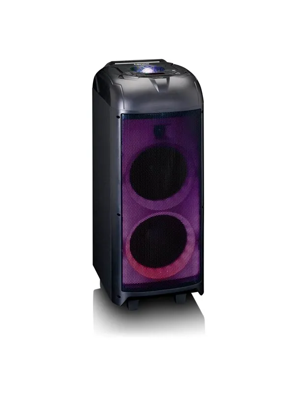 Lenco PA-260BK - PA with full front LED lighting and disco ball - Bluetooth - Black