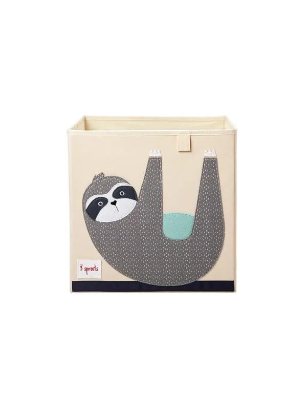 3 Sprouts Storage Box - Gray Sloth
