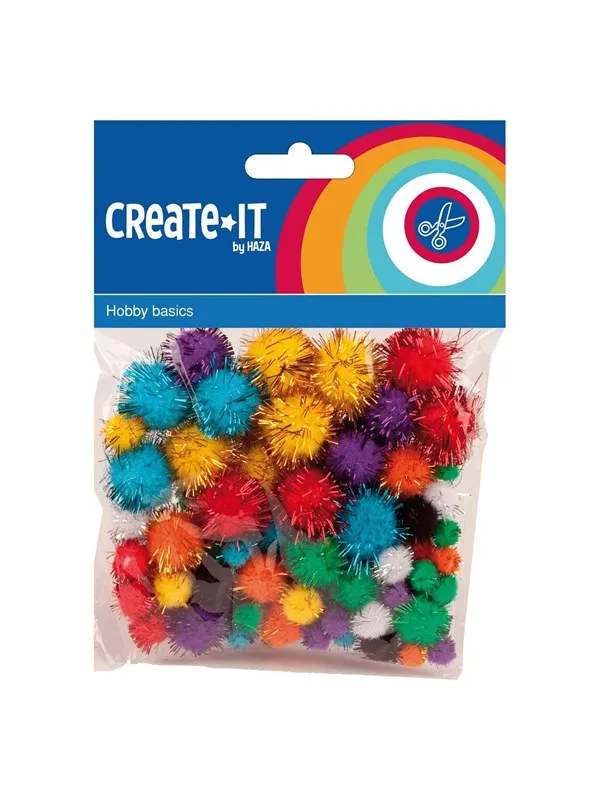Haza Witbaard Glitter Pompoms 78pcs.