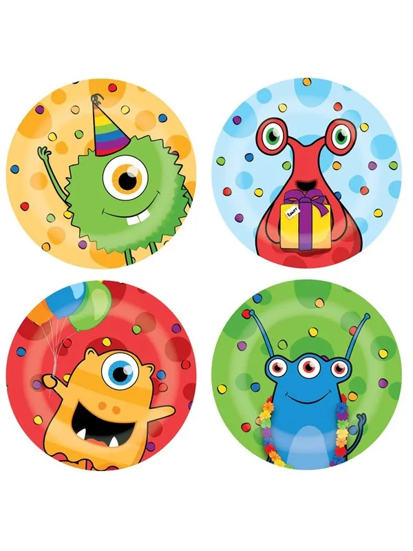 Haza Witbaard Monster Party plates 8 pcs.
