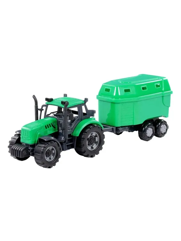Cavallino Toys Cavallino Tractor with Horse Trailer Green Scale 1:32