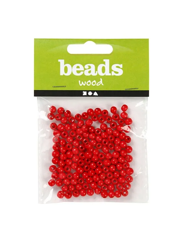 Creativ Company Wooden Beads Red 150pcs.