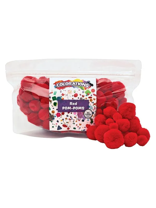 Colorations - Pom Poms Red 100pcs.
