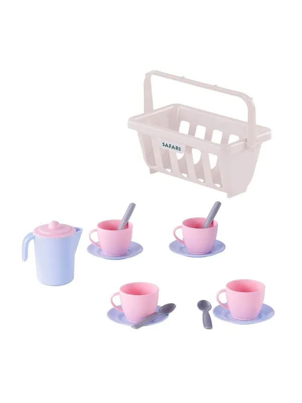 Cavallino Toys Cavallino Crockery in Basket Pink 15 pieces.