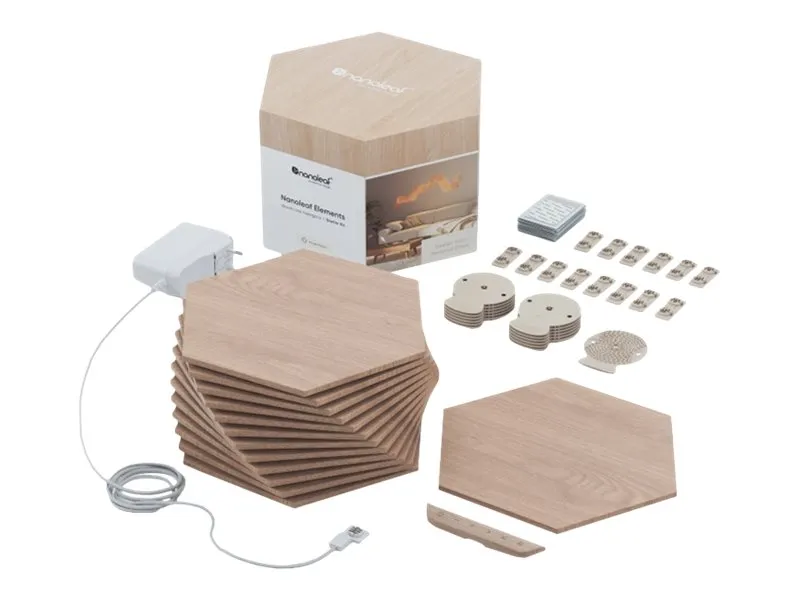 Nanoleaf Elements - Wood Look Hexagons Starter Kit (13 Panels)