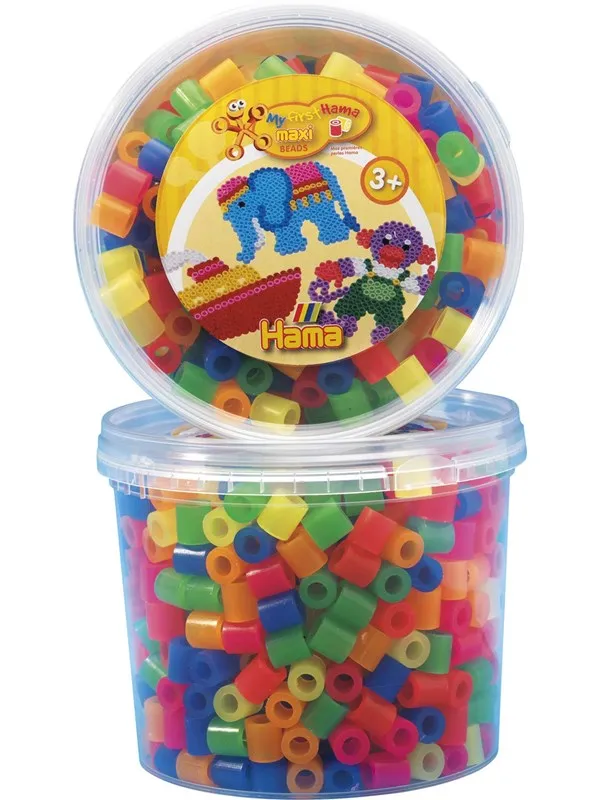Hama Ironing beads Maxi in Tub-Neonmix 600 pcs