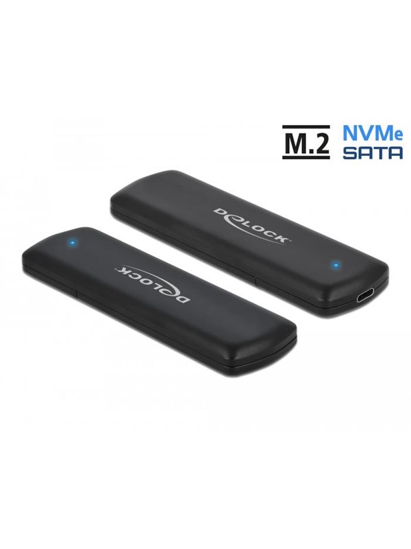 DeLOCK External USB Type-C Combo Enclosure for M.2 NVMe PCIe or SATA SSD