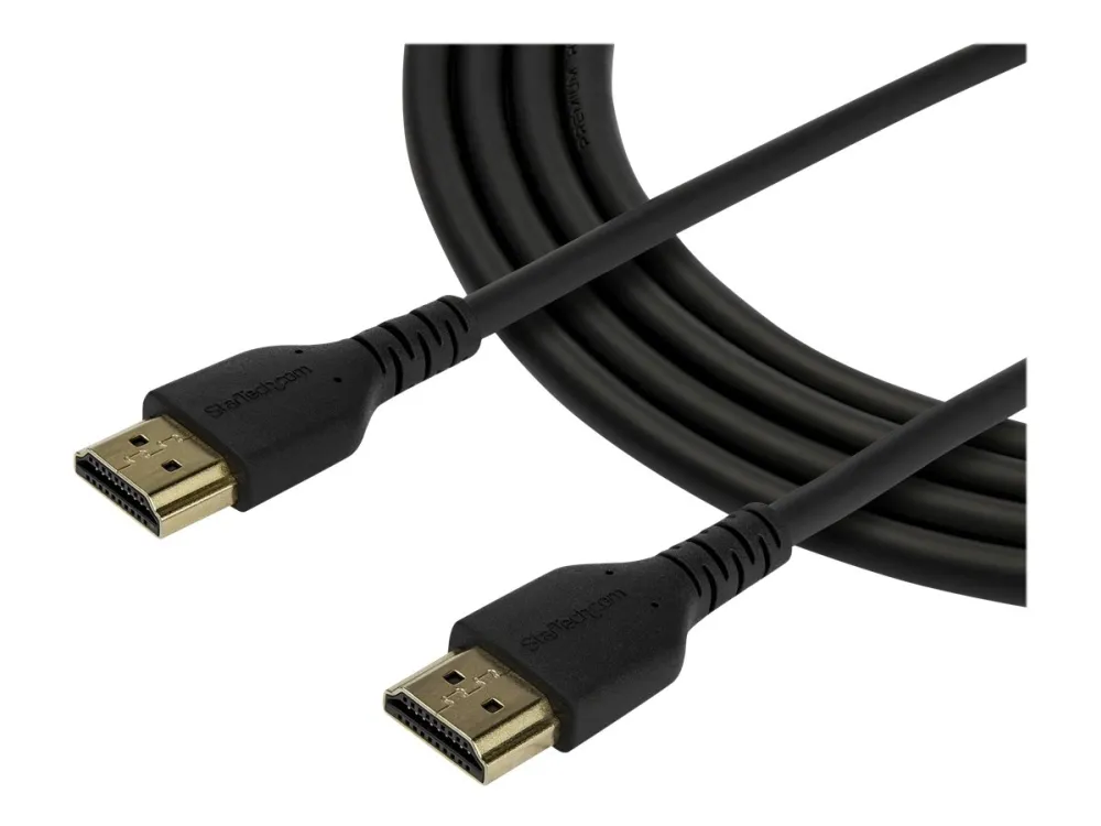 StarTech.com High Speed HDMI Cable With Ethernet - Heavy Duty - Premium Certified 4K HDMI 2.0 Cord (RDHMM2MP) - HDMI with Ethernet cable - 2 m