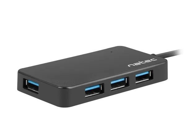Natec MOTH - hub - 4 ports USB-hub - USB 3.2 - 4 porter - Svart