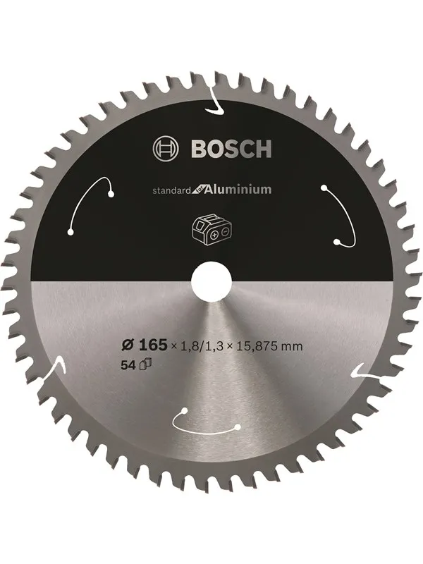 Bosch Standard for Aluminium-sirkelsagblad for batteridrevne sager 165x1,8/1,3x15,875 T54