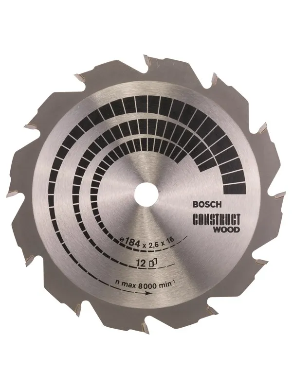 Bosch Sirkelsagblad Construct Wood 184 x 16 x 2,6 mm; 12