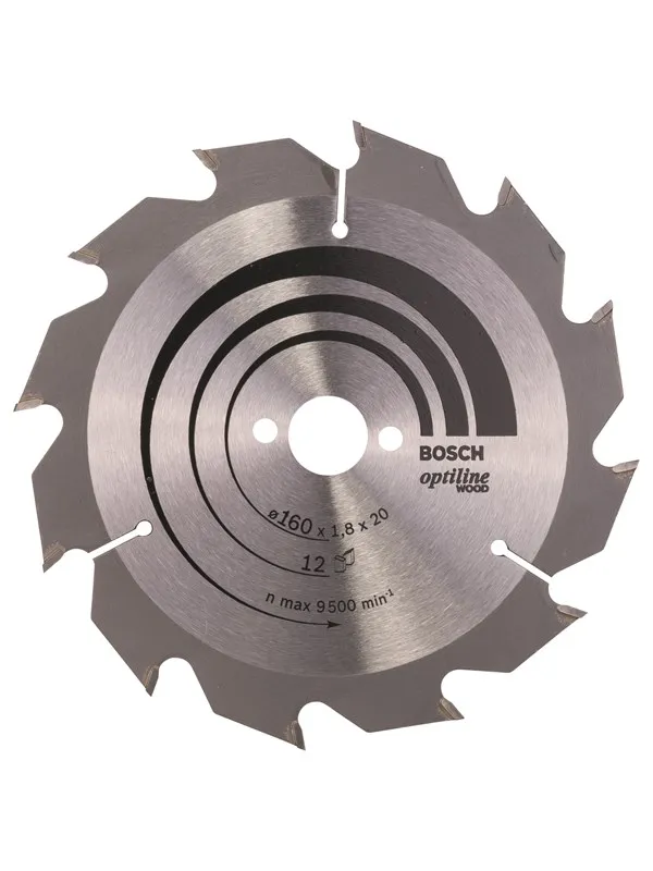 Bosch Sirkelsagblad Optiline Wood 160 x 20/16 x 1,8 mm, 12