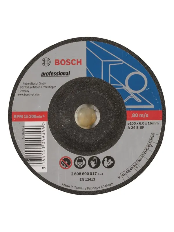 Bosch Skrubbeskive krum Expert for Metal A 24 S BF, 100 mm, 16,00 mm, 6,0 mm