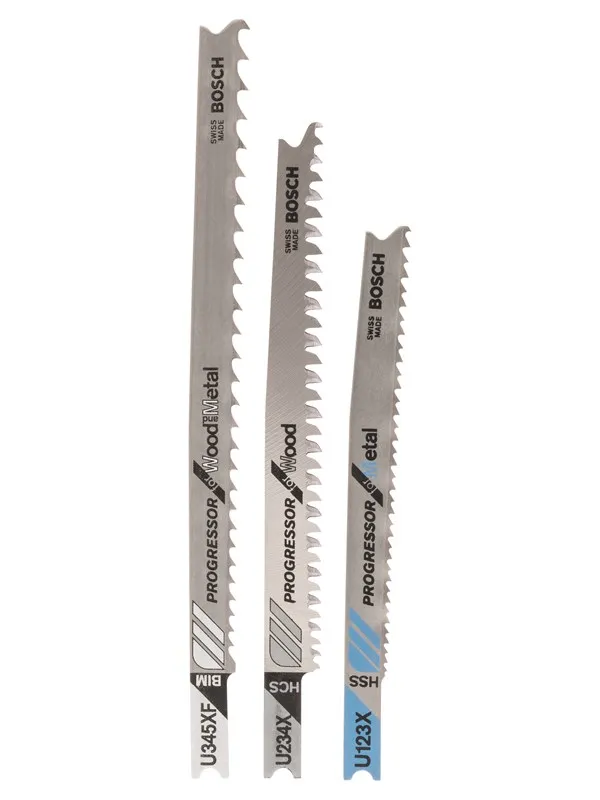 Bosch 3-delers stikksagblad-sett U 123 XF; U 234 X; U 345 XF