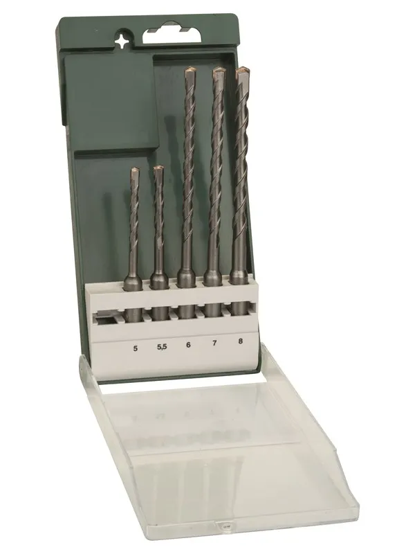 Bosch 5 delers hammerbor-sett SDS plus 5,0x110; 5,5x110; 6,0x160; 7,0x160; 8,0x160 mm