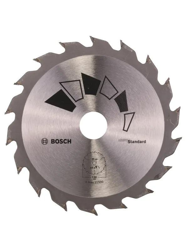 Bosch Sirkelsagblad STANDARD D= 130 mm, borediameter= 20 mm, T= 18