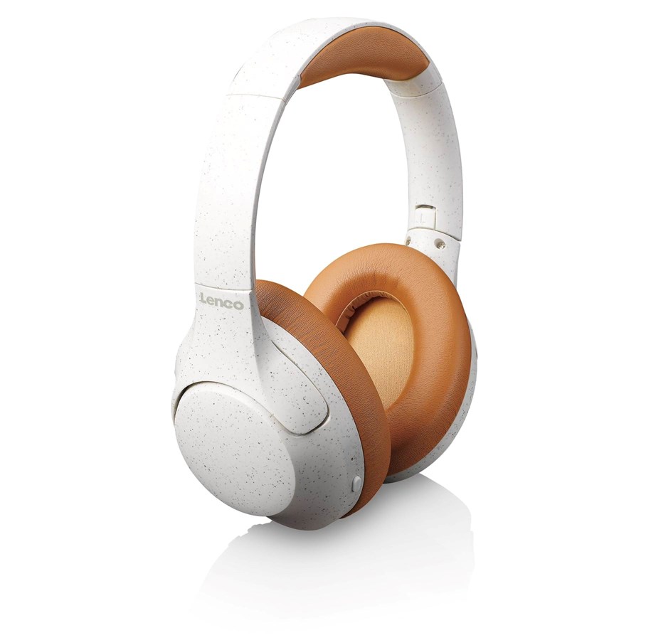 Lenco HPB-830GY - Wireless Bluetooth Headphones with Active Noise Cancelling and built-in microphones - Grey/White