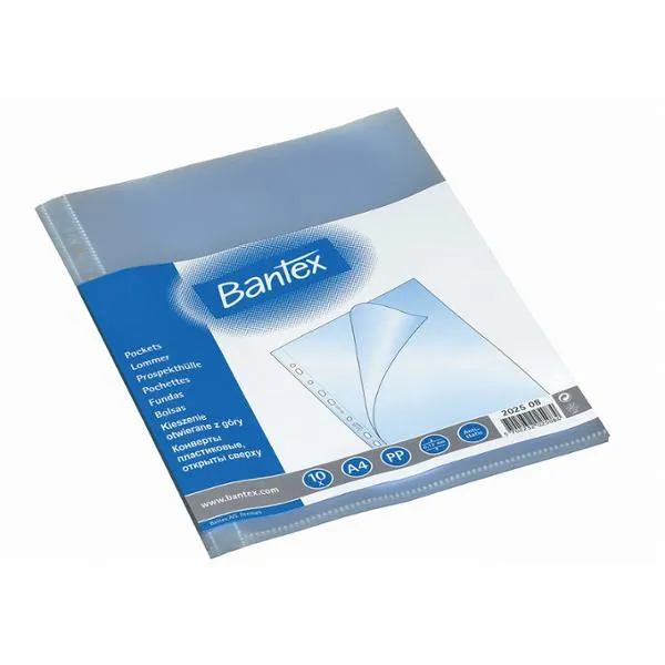 Bantex -Lomme Med Toppåpning 0,06 Mm 100 Stk., Transparent