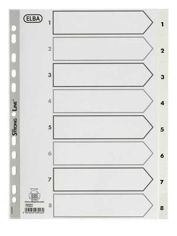Oxford  Strong-Line®Register A4 Hvit Pp 1-8, Hvit