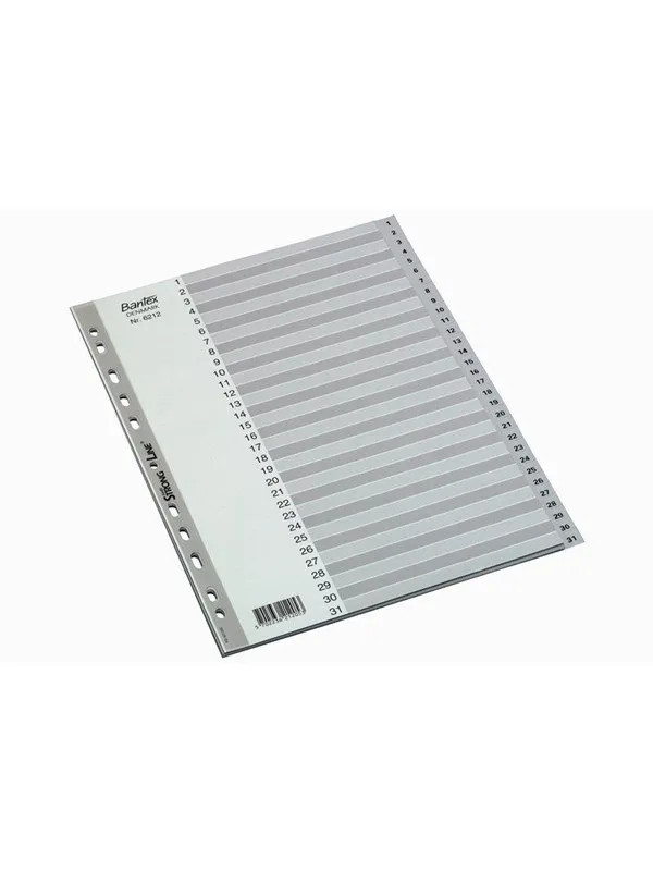 Bantex  Strong-Line®-Skillekortsett 1-31, Grå