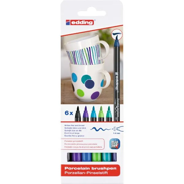Edding Porcelain pens set of 5 cool colours