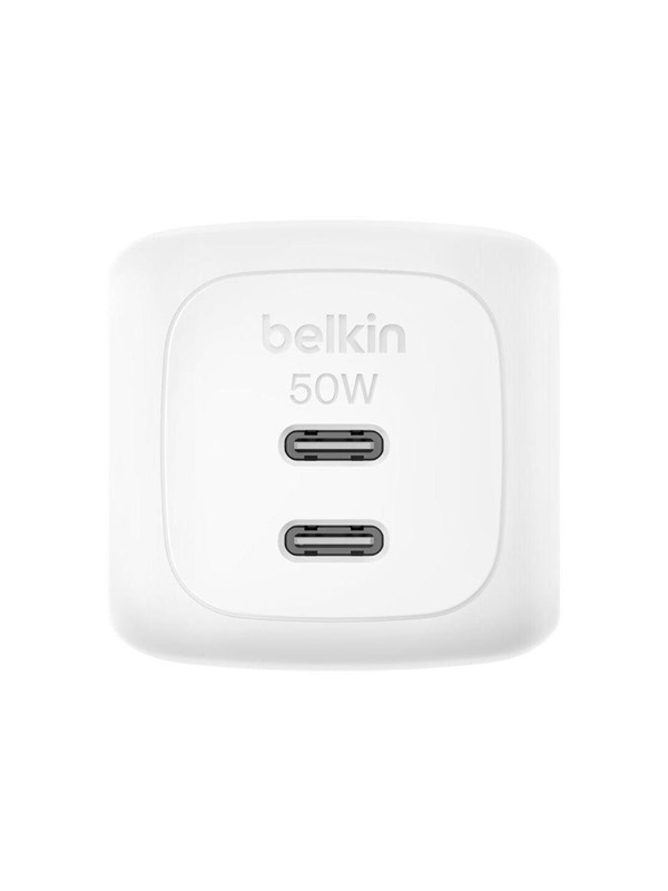 Belkin BoostCharge 50W Dual USB-C PD Wall Charger with PPS WHT