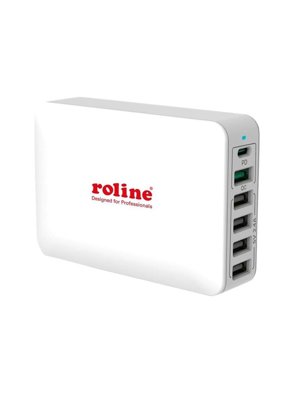 Roline power adapter - 24 pin USB-C 5 x 4 pin USB Type A - 60 Watt