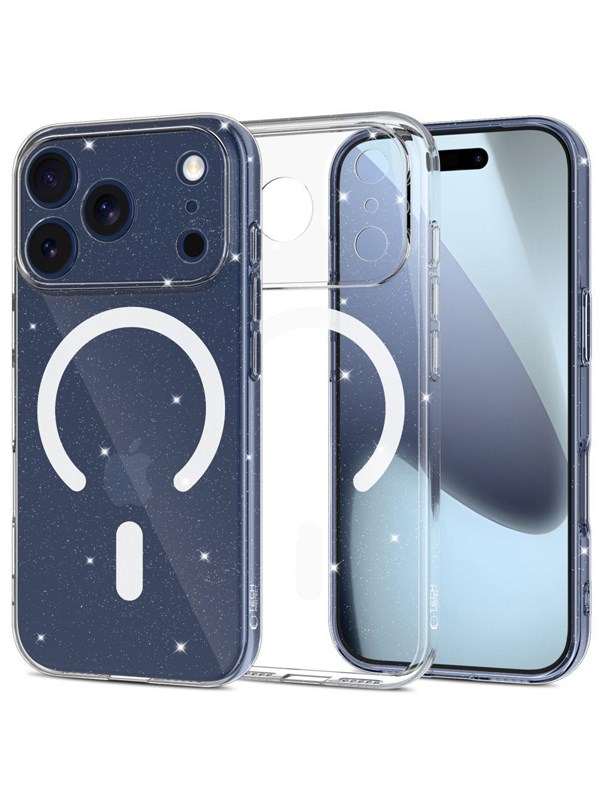 Tech-Protect  FlexAir MagSafe Case for iPhone 17 Pro Max - Clear Glitter
