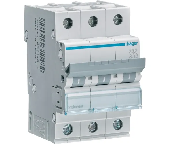 Hager Miniature circuit breaker mcb 3p 6ka c-16a