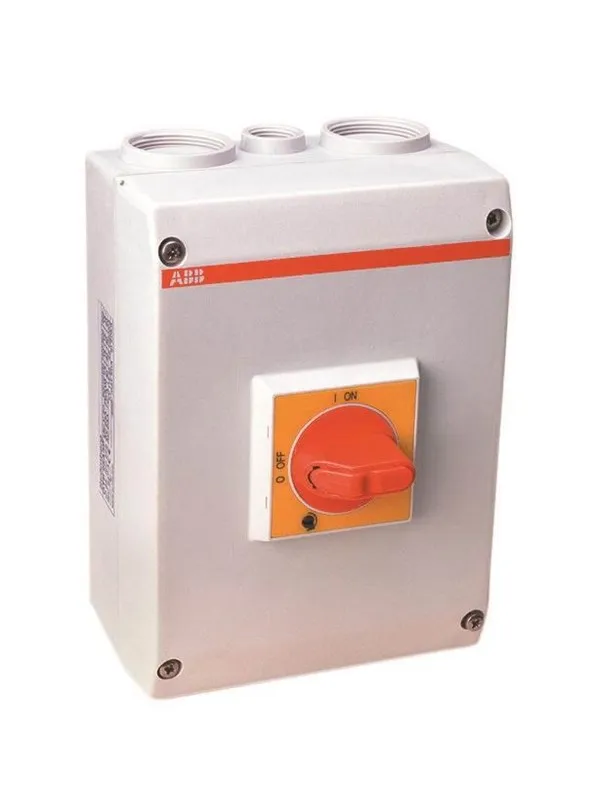 ABB Safety switch 63a 3-phase + neutral + earth red/yellow handl