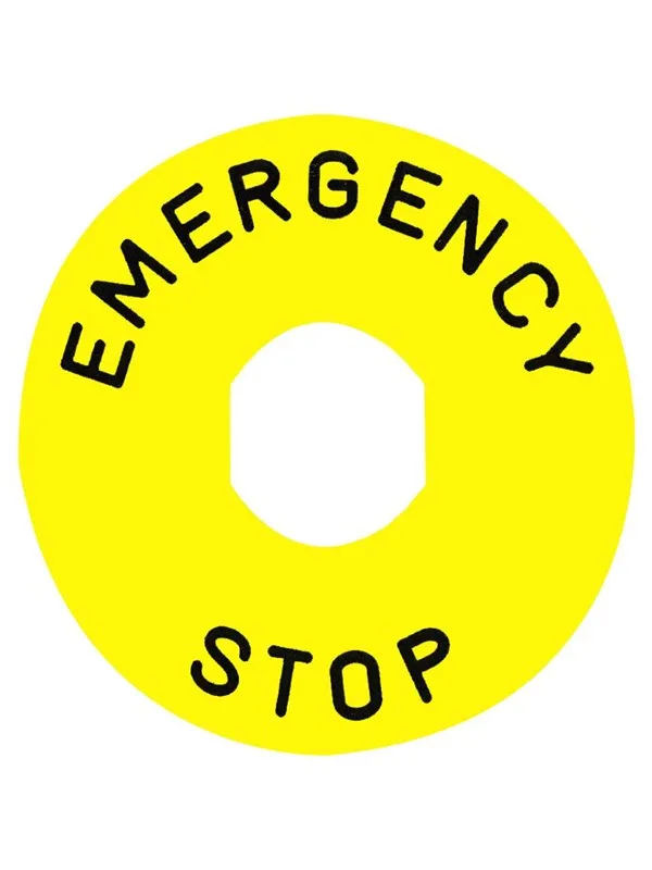 Schneider Electric E. stop legend plate