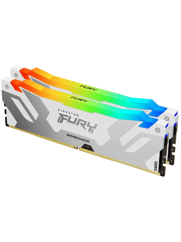 Kingston FURY Renegade RGB DDR5-6400 - 32GB - CL32 - Dual Channel (2 pcs) - Intel XMP - Hvit med RGB