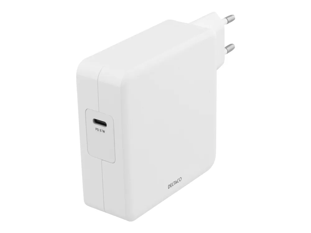 Deltaco 87W USB-C Power supply Fast charging USB