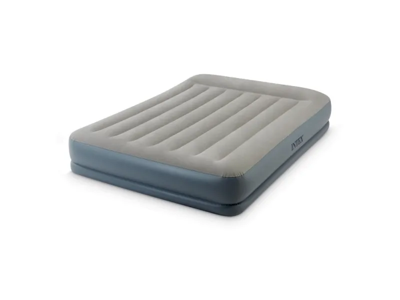 Intex Queen Pillow Rest Mid-Rise luftmadrass m/ Fiber-Tech Rp