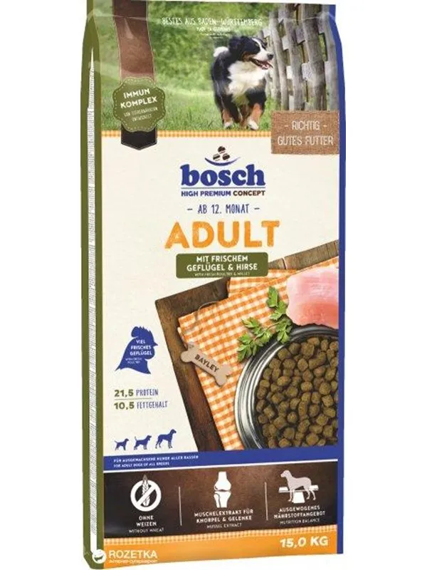 Bosch High Premium concept  Adult Poultry & Millet Dry Dog Food - 15kg