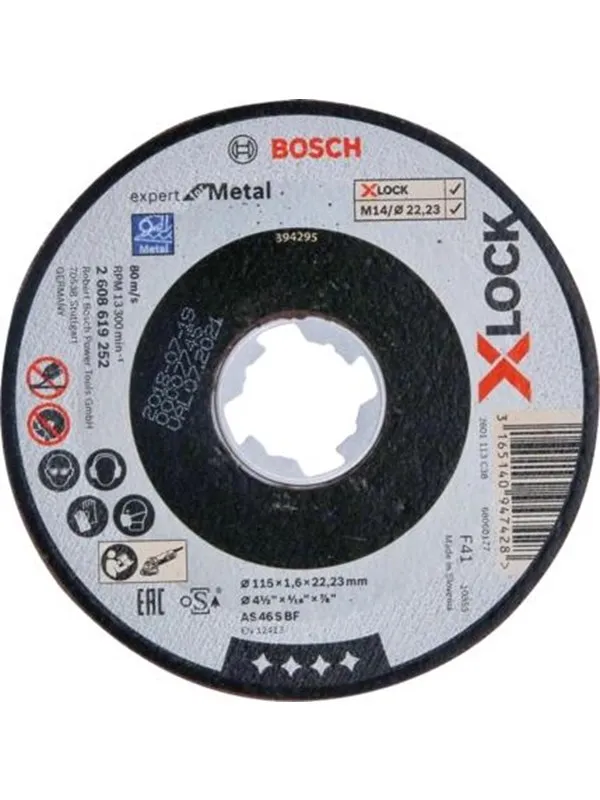 Bosch X-LOCK Expert for Metal, 115 x 1,6 x 22,23, rett skjæring AS 46 S BF, 115 mm, 1,6 mm