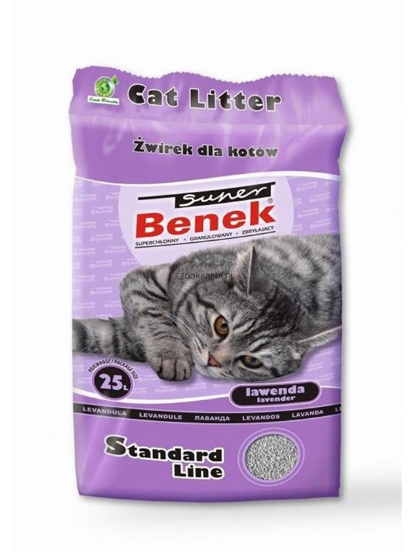 Certech Super Benek Standard Lavender - Cat Litter Clumping 25L (20 kg)