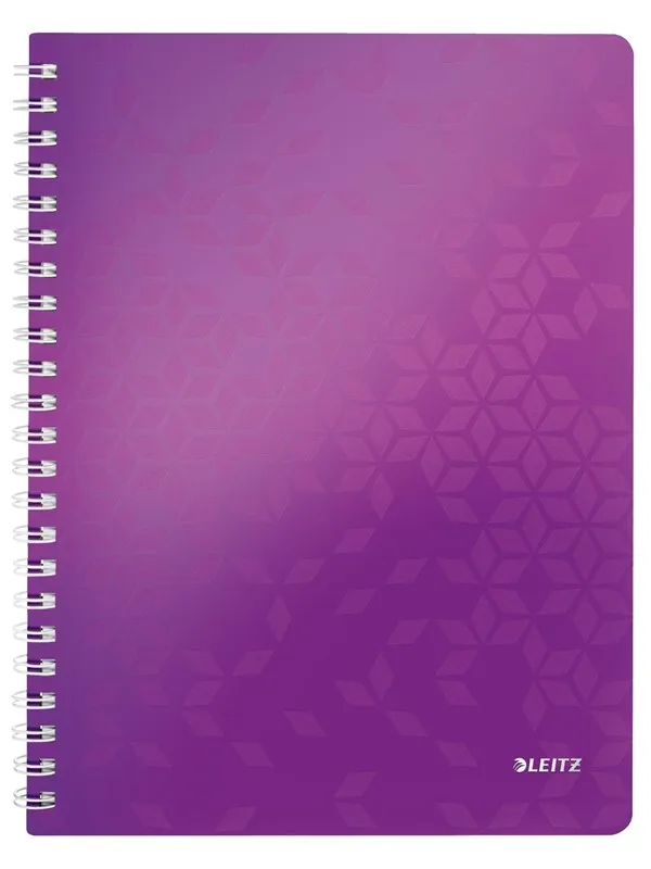 Leitz Notatbok  WOW PP A4 Linjer 80 ark Lilla
