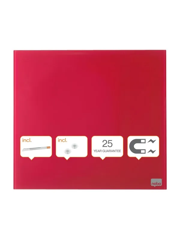 Nobo Glasstavle Diamond  45x45cm Kv. Rød