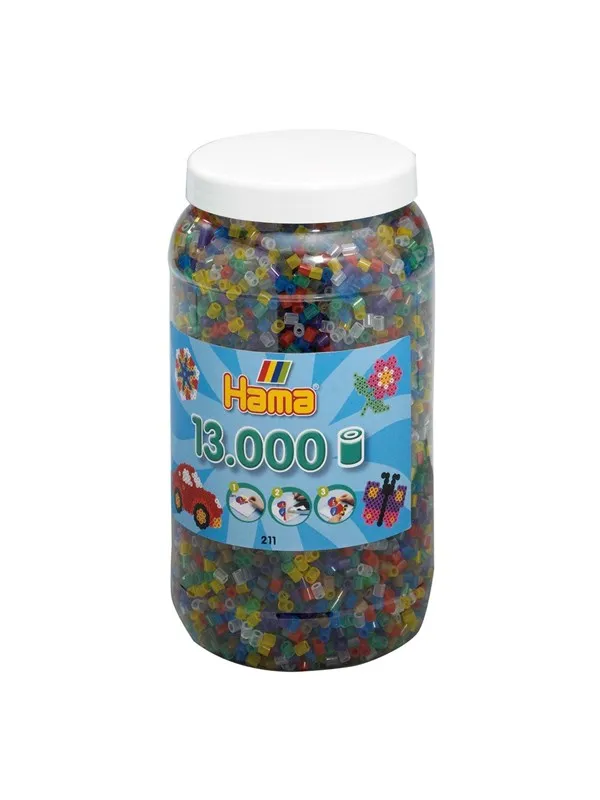 Hama Ironing beads in Pot-Transparantmix 13.000pcs.
