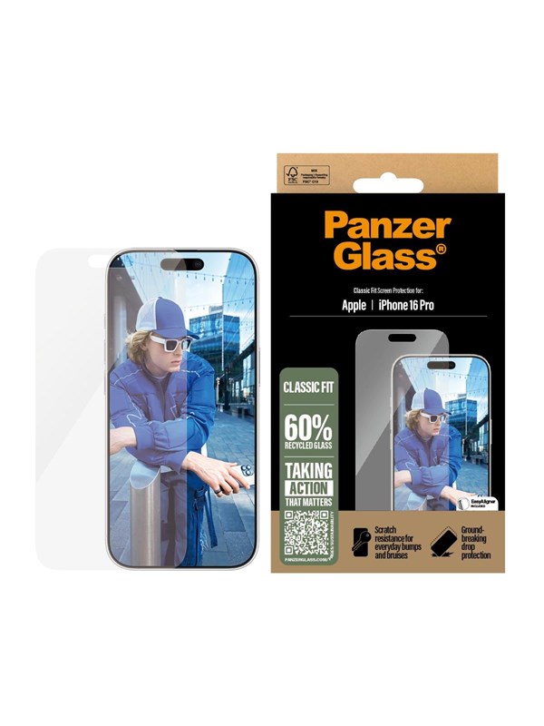 PanzerGlass Screen Protector iPhone 16 Pro  | Classic Fit