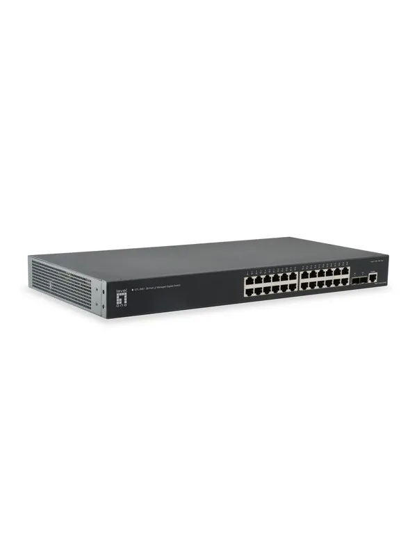 LevelOne GTL-2661 KILBY 26-Port L2 Managed Gigabit Switch 24 Gigabit RJ45 Ports 2 x 10G SFP+ Uplinks