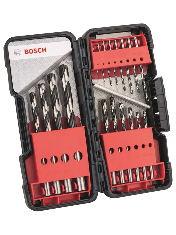 Bosch HSS spiralbor PointTeQ, ToughBox sett med 18 stk.