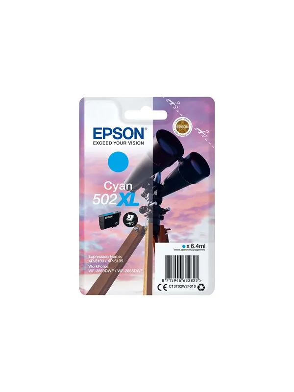 Epson 502XL - høj kapacitet - cyan - original - blækpatron