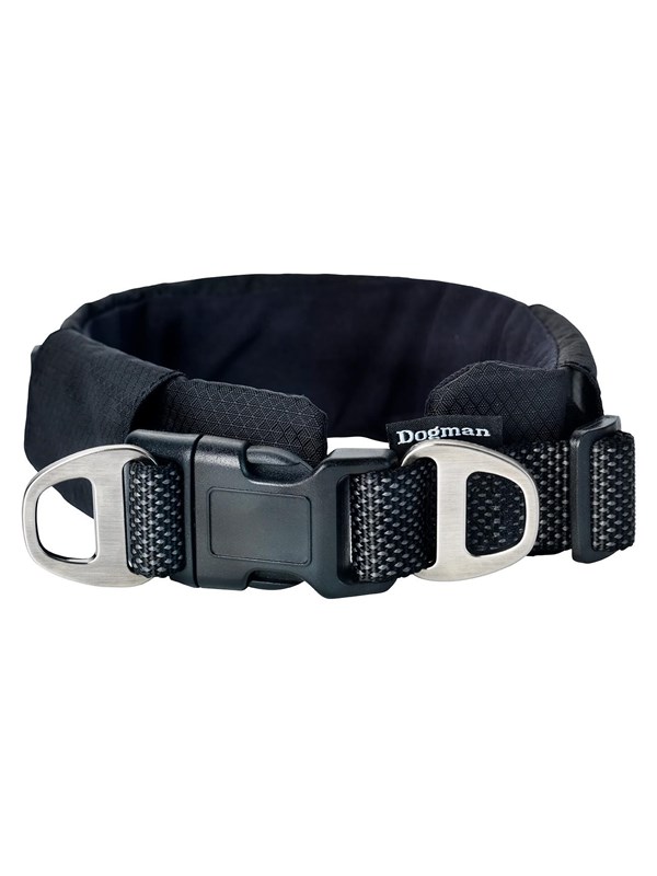 Dogman Emmi Polstret Halsbånd Justerbart Svart XS (32mm x 34-55cm)
