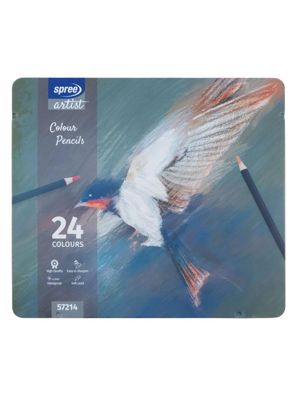 SPREE Colored pencil in metal box.24 pcs.